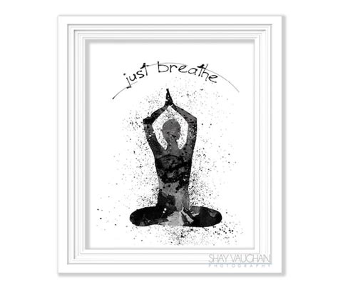 Meditation Yoga Art Print Watercolor Painting Yoga Poster Etsy