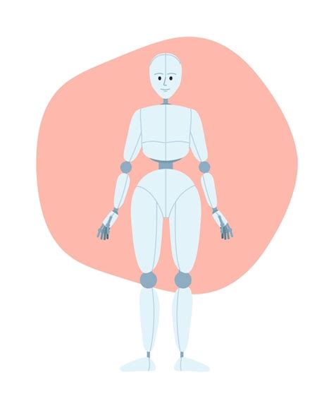 Premium Vector Humanoid Robot 2d Vector Isolated Spot Illustration