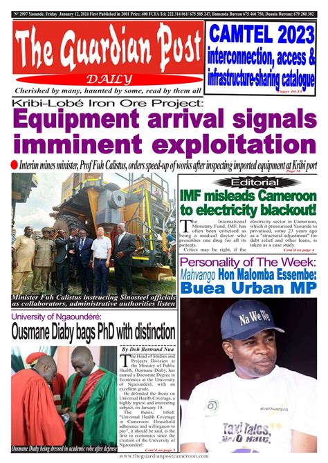 Photos La Revue De Presse Camerounaise Du Vendredi Janvier