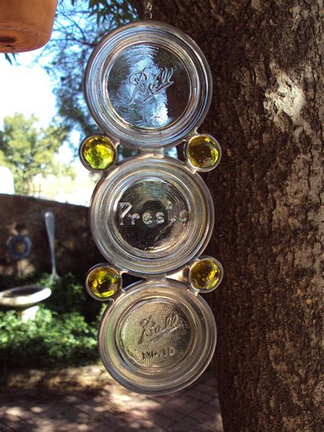 Yellow Canning Jar Lid Suncatcher By OldGlassPretties On Etsy