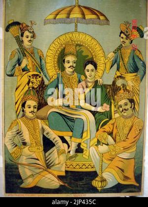 Draupadi and Pandavas Stock Photo - Alamy