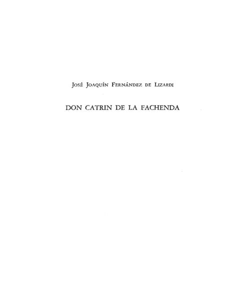 Pdf Vida Y Hechos Del Famoso Caballero Don Catr N De La Fachenda