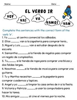 Verbo Ir Worksheet