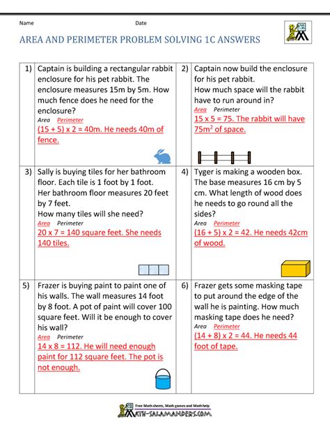 Area And Perimeter Problem Solving