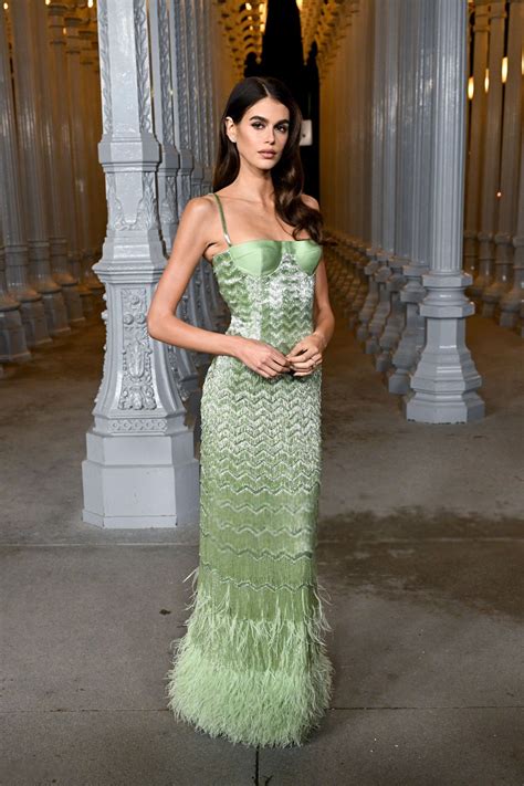 Kaia Gerber Seductive Green Dress Lacma Gala Hot Celebs Home