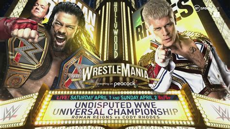 Roman Reigns Vs Cody Rhodes Wrestlemania Promo Youtube