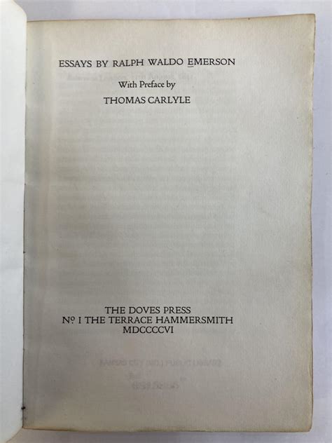 Essays By Ralph Waldo Emerson By Emerson Ralph Waldo 1906 Limited