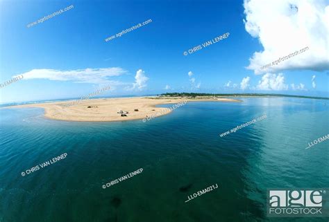 Aerial View Of Barra Beach Inhambane Bay Mozambique Stock Photo