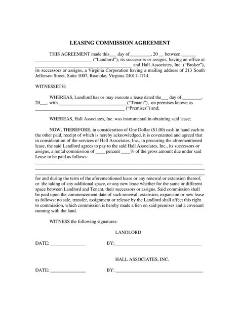 Free Printable Commission Agreement Templates Word Pdf Simple