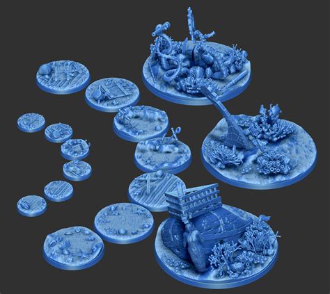 Artstation Pack 1 16 Miniature Bases 25mm 50mm And 100mm 3d Print