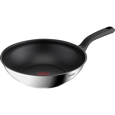 Amazon.com: Tefal Comfort Max Stainless Steel Non-Stick Wok, 28 cm ...