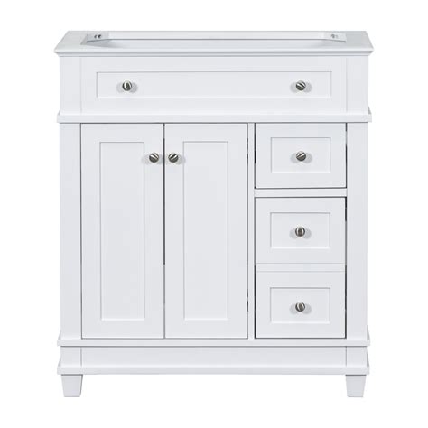 Ikkle 30 Inch Bathroom Vanity Cabinet - Solid Wood Frame With 2 Drawers
