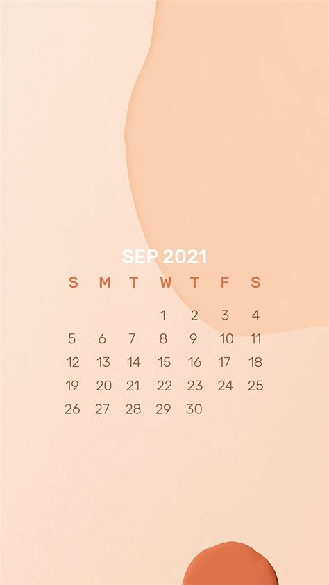 Calendar 2021 September template phone | PSD - rawpixel