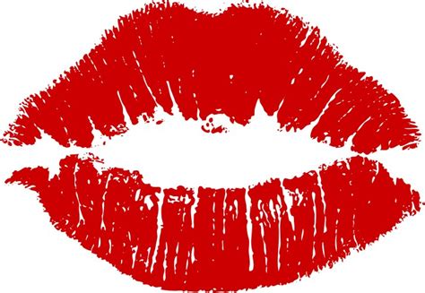 Red Lips Print In Heart Shape Royalty Free Vector Image