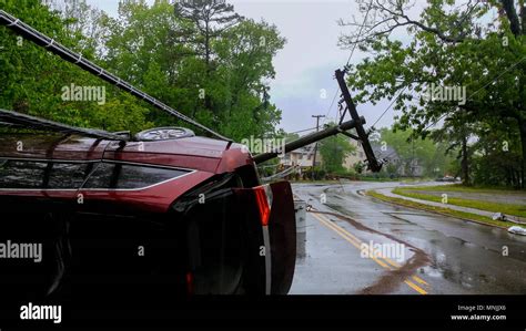 A Close Up Of The Front Car Accident Collided With An Electric Pole