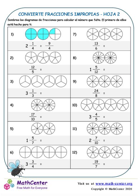 Ejercicios De Fracciones Propias E Impropias Para Imprimir Tesama