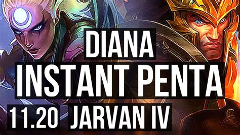 DIANA Vs JARVAN IV JUNGLE Instant Penta EUW Master V11 20 YouTube