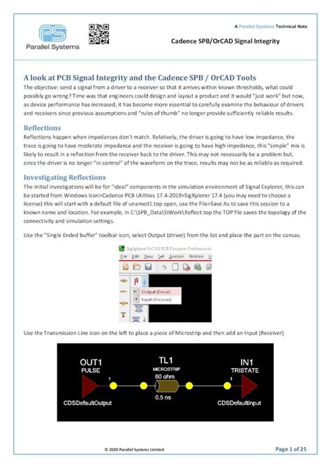 Pdf Cadence Spb Orcad Signal Integrity Parallel Systems