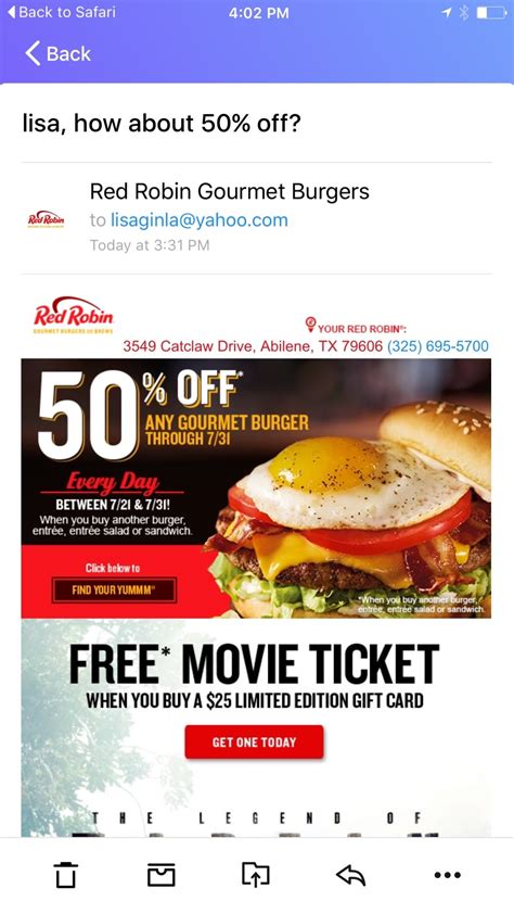 Free Red Robin Coupons Printable | Free Printable