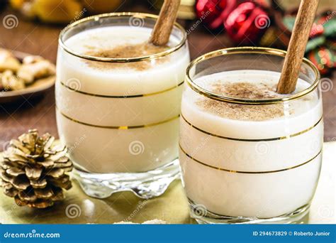 Hot Eggnog Typical Of Christmas Made At Home All Over The World Based On Eggs And Alcohol