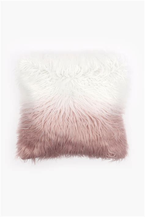 Faux Fur Ombre Scatter Cushion, 45x45cm