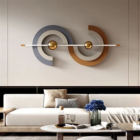 Modern Abstract Metal Wall Art Decor Gray & Gold 3D Geometric Sculpture for Living Room | Homary ...