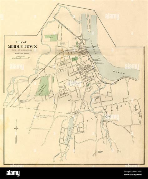 Map of Middletown. Middletown. 1893 Stock Photo - Alamy