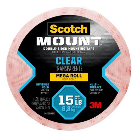 Scotch Mount™ Clear Double Sided Mounting Tape 410h Long Dc 1 In X 450