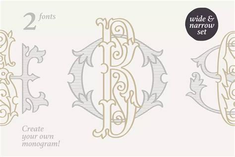 Wedding Monograms Fonts Set Dafont File