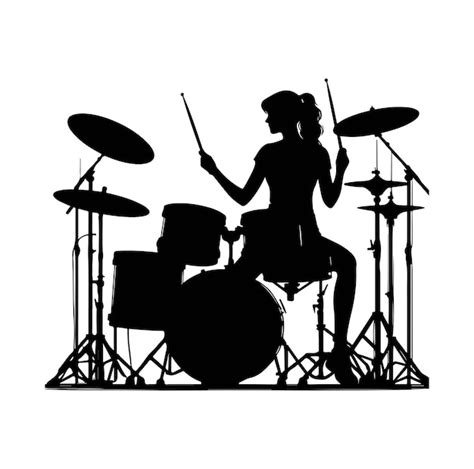 Drummer Silhouette Vector Illustration Premium Ai Generated Vector