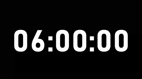 6 Hour Timer Countdown No Sound Black Background With Loud Alarm