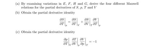 Solved (a) By examining variations in E,F,H and G, derive | Chegg.com