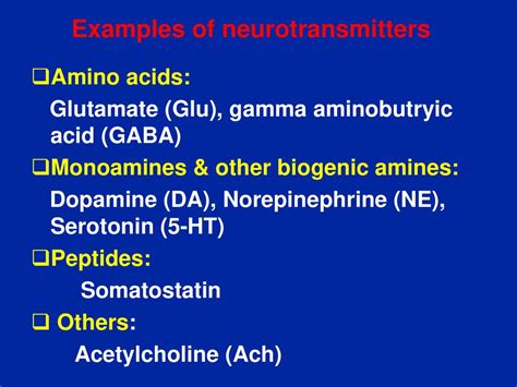 Pharmacology Of Central Neurotransmitters Prof Yieldez Bassiouni Ppt