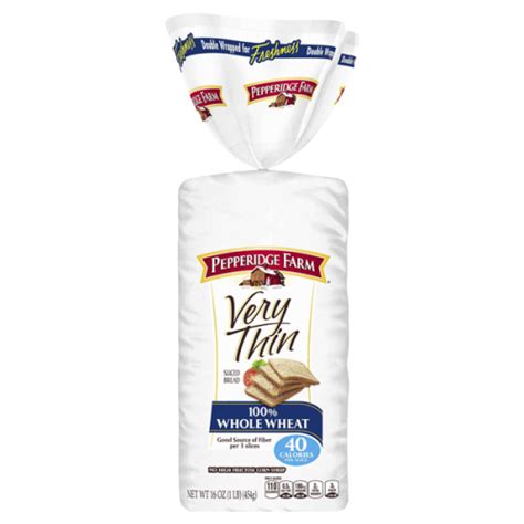 | PEPPERIDGE FARM BREAD VERY THIN SLICED WHOLE WHEAT WIC APPROVED 16OZ