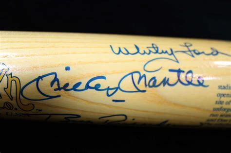 Mickey Mantle Berra Ford Cooperstown Collection Bat Psa Signed Autos