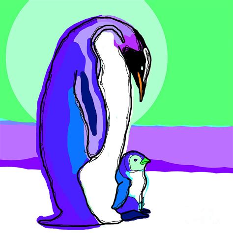 Penguin And Baby Digital Art By Patricia Panopoulos Pixels