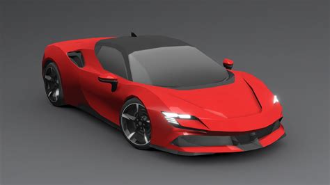 Ferrari SF90 Low Poly 3D Buy Royalty Free 3D Model By Sidra