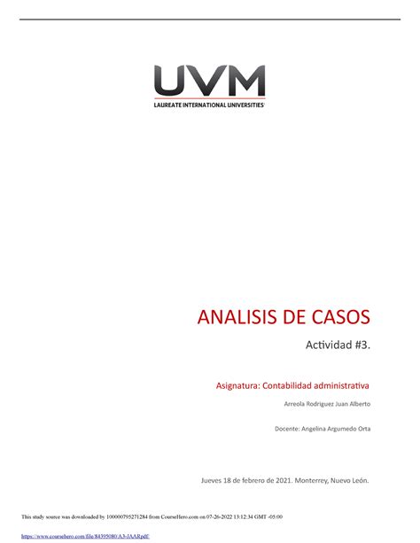 A3 JAAR Actividad 3 De Contabilidad Administrativa ANALISIS DE