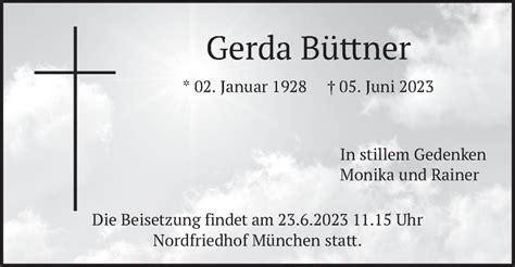 Traueranzeigen Von Gerda B Ttner Trauer Merkur De