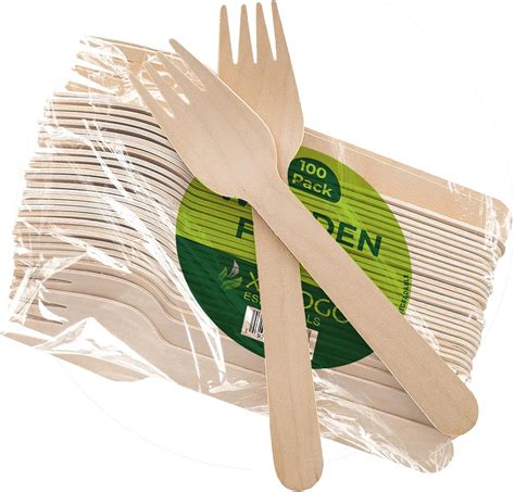 Ximogo Biodegradable Wooden Forks Pack Of Eco Friendly Disposable