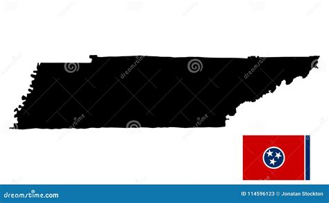 Silhueta E Bandeira Do Mapa De Tennessee Ilustra O Stock Ilustra O