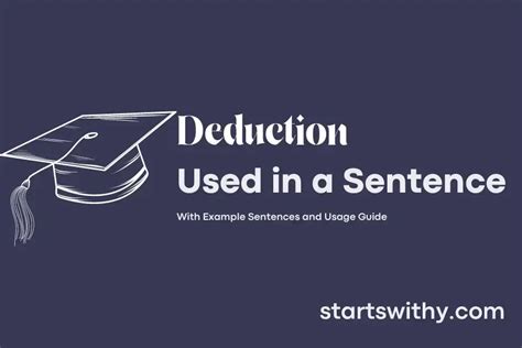 Deduction In A Sentence Examples 21 Ways To Use Deduction