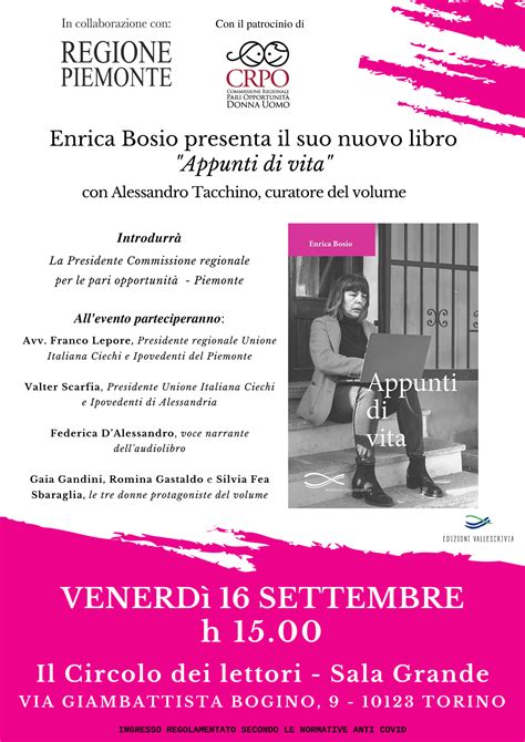 Appunti Di Vita Enrica Bosio Presenta Il Suo Libro Insieme Alla