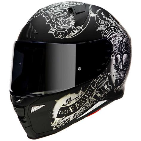 Mt Helmets Capacete Integral Revenge Skull Roses Preto Motardinn