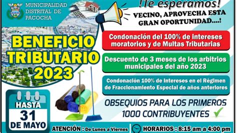 Beneficio Tributario Noticias Municipalidad Distrital De