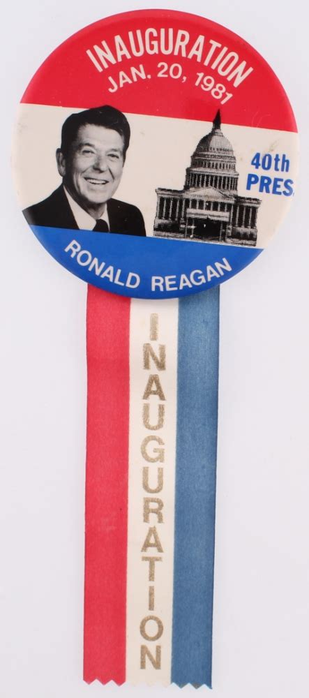 Vintage 1981 Ronald Reagan Inauguration Pin And Ribbon Pristine Auction