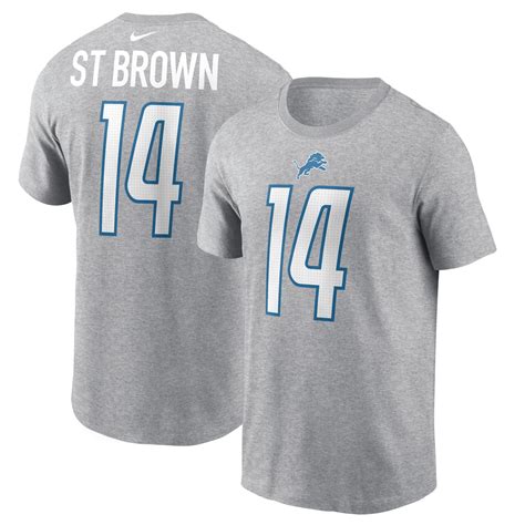 Detroit Lions St Brown Player Name and Number Tee - 197010808907