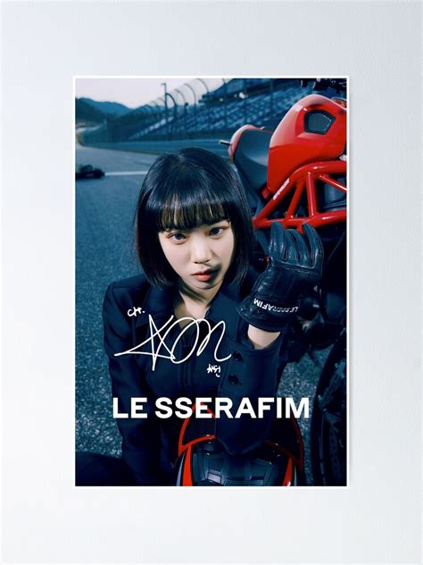 Le Sserafim Signierte Kim Chaewon Black Petrol Konzeptfoto Fearless