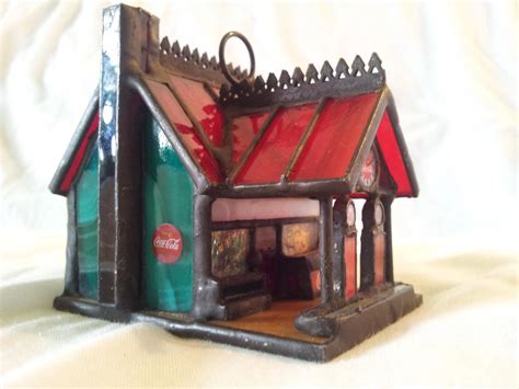 Collectible Coca-Cola Stained Glass House | #1738991000