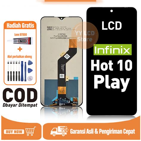 Jual ORIGINALLCD FOR LCD INFINIX HOT PLAY COD TOUCHSCREEN Fullset Crown Murah Compatible